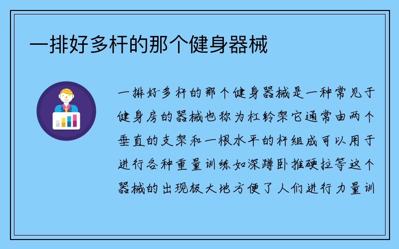 一排好多杆的那个健身器械